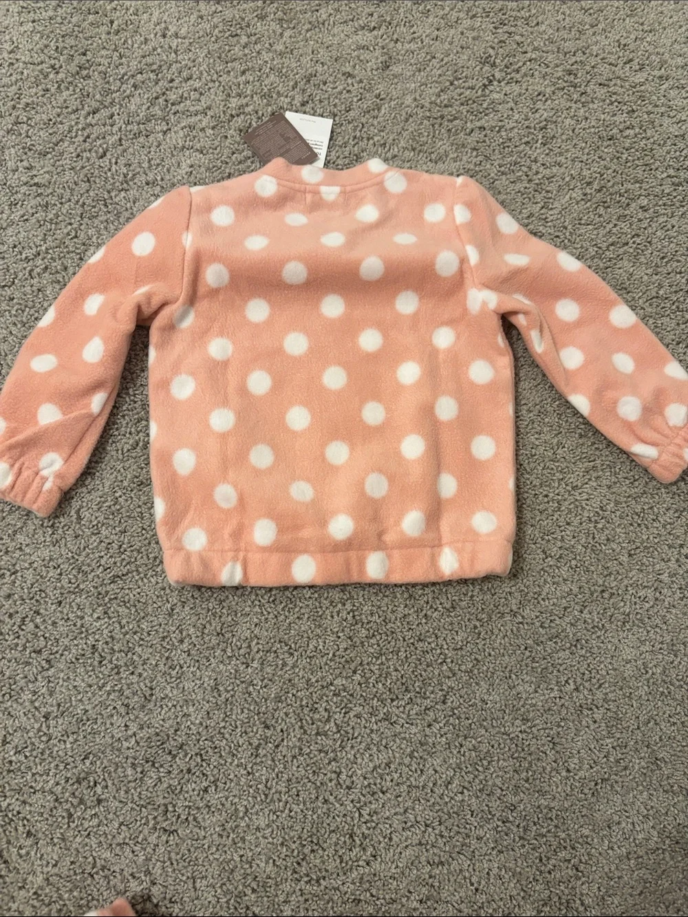 New! Toto Hetos Girls' Pink Polka Dot Fleece One-Piece Set